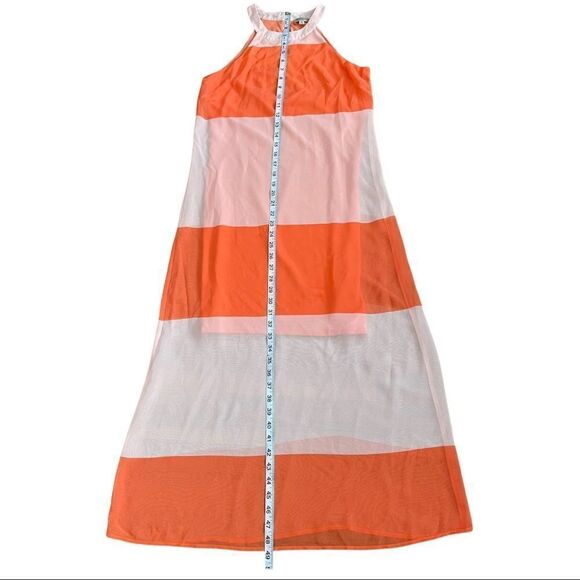 Cremieux Haltered Orange/Peach Stripe Dress Sz XS - Picture 10 of 10